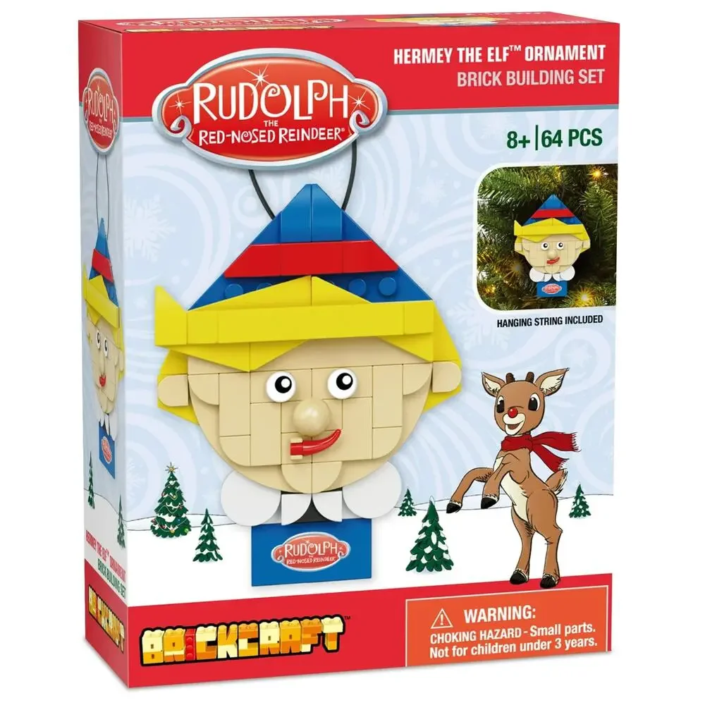Lot of 2 Brickcraft Rudolph The Elf Decoration and Yukon Cornelius New with Tag